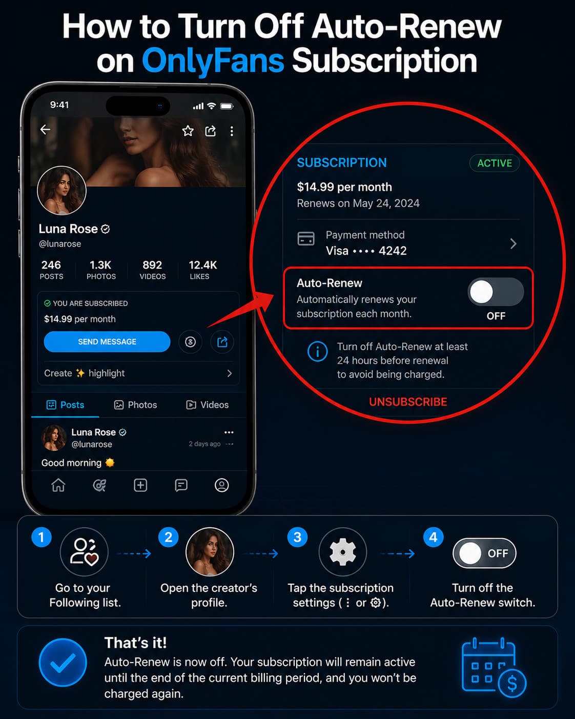 How to turn off auto renew on onlyfans subscription
