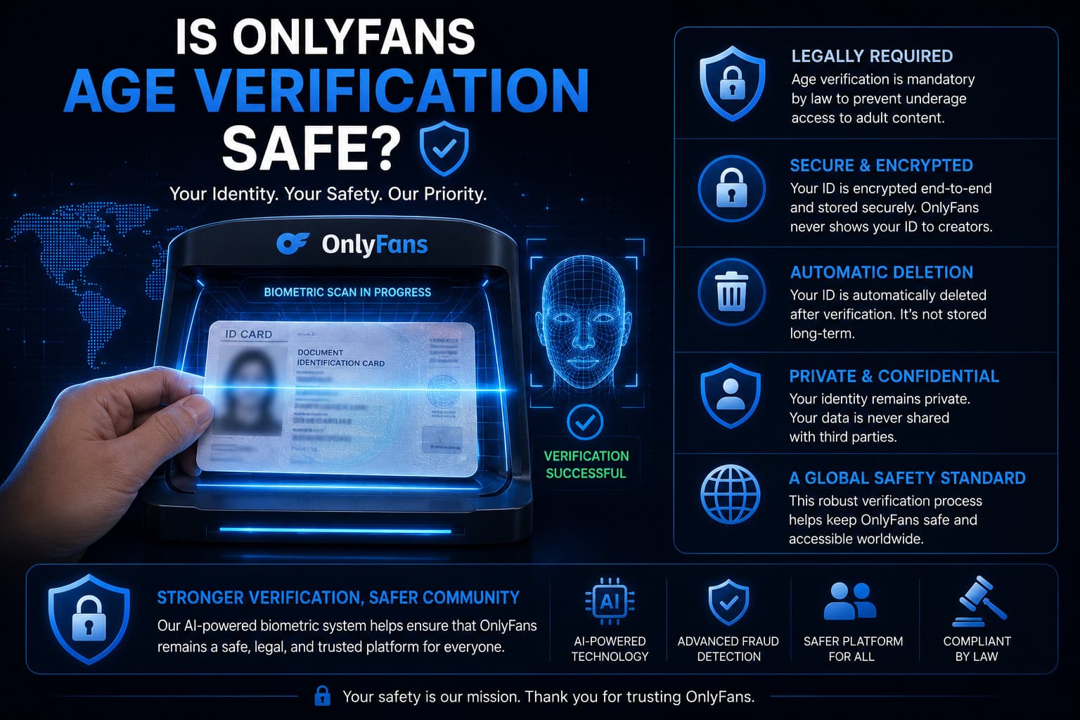 Is onlyfans age verification safe and secure for ID
